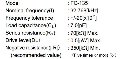 FC-135<a href='http://www.jkswj.cn' target='_blank'><u>晶振</u></a>晶體參數